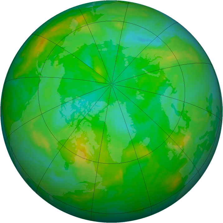 Arctic ozone map for 21 July 2002